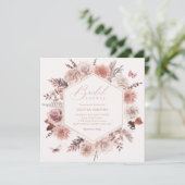 Elegantes Boho Chic Watercolor Brautparty Einladung (Stehend Vorderseite)