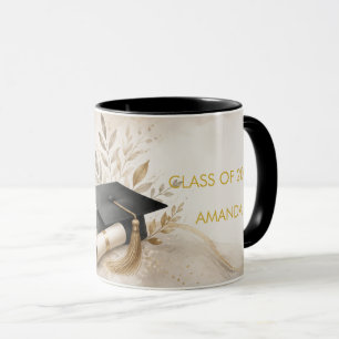 Elegantes Boho-Cottage-Core-Abschlussjahr & Name Tasse