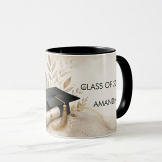 Elegantes Boho-Cottage-Core-Abschlussjahr & Name Tasse