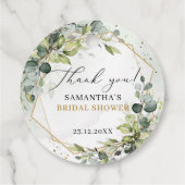 Elegantes boho eucalyptus grün Brautparty Geschenkanhänger (Rückseite)