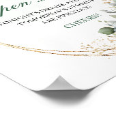 Elegantes Boho-Eukalyptus-Open-Bar-Hochzeitsschild Poster (Ecke)