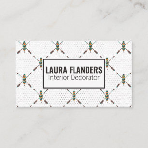 Elegantes Boho-Feder-Design Visitenkarte