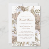 Elegantes Boho Floral Arch Pink & Tan Brautparty Einladung (Vorderseite)