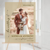 Elegantes Boho Foto Akrolic Wedding Welcome Sign Acrylschild