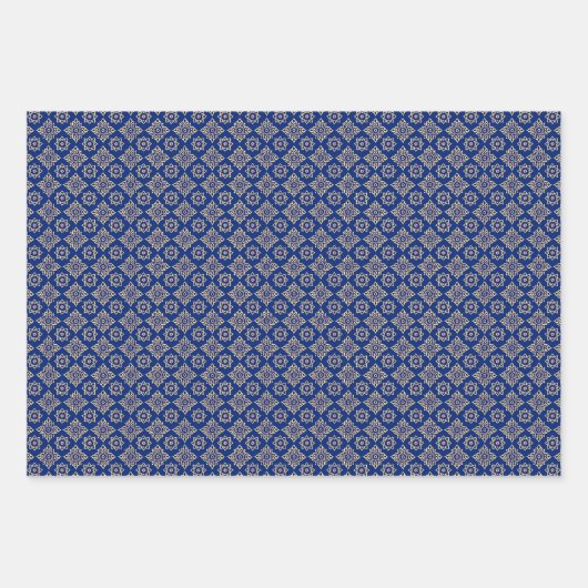 Elegantes Boho Geometric Floral Pattern Geschenkpapier Set (Vorderseite)