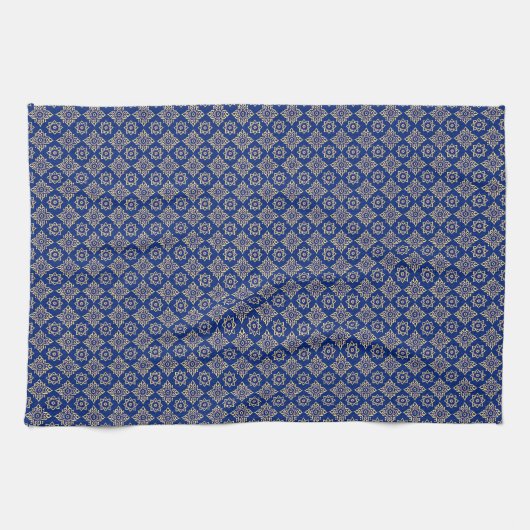 Elegantes Boho Geometric Floral Pattern Geschirrtuch (Horizontal)