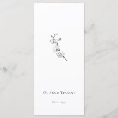 Elegantes Boho Gold Frame BW Orchids Brautparty Menükarte (Rückseite)