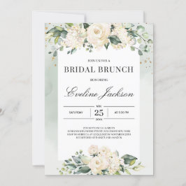 Elegantes boho grün weiß roses Brautbrunch Einladung