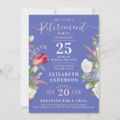 Elegantes Boho Lavender Floral Retirement Party Einladung (Vorderseite)