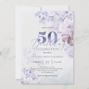 Elegantes Boho-Lila, staubiges Rosa, Blau, Frühlin Einladung