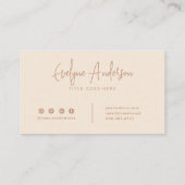 Elegantes Boho Neutral Terracotta Abstraktes Muste Visitenkarte (Rückseite)