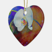 Elegantes boho-orchid-Aquarellbild Keramik Ornament (Links)