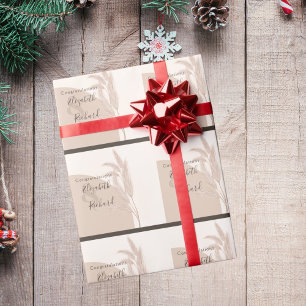 Elegantes Boho Pampas Gras Moderne Hochzeit Geschenkpapier