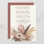 Elegantes Boho Pampas Grass Couples Brautparty Einladung (Vorne/Hinten)