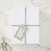 Elegantes Boho-Sage-Crem-Blumenmuster Geschenkanhänger (Mit Garn)