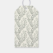 Elegantes Boho-Sage-Crem-Blumenmuster Geschenkanhänger (Rückseite)
