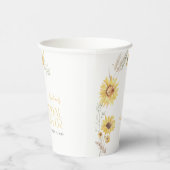 Elegantes Boho Sonnenblumen Botanisches Brautparty Pappbecher (Rechts)