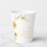 Elegantes Boho Sonnenblumen Botanisches Brautparty Pappbecher<br><div class="desc">Diese leicht erhöhten, mit Sonnenblumen geschmückten Papiertassen sind für Ansammlungen konzipiert, bei denen jedes Detail wichtig ist. Ob Sie gekühlten Prosecco oder Kräutertee servieren, ihr sanftes botanisches Motiv schafft ein Gefühl des Feierns, das in Wärme und Stil verwurzelt ist. Ideal für Getränkestationen, Begrüßungstafeln oder lässiges Mingeln, das sich immer noch...</div>