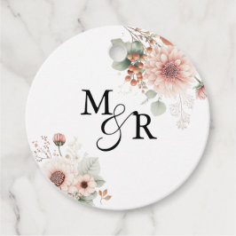 Elegantes Boho staubrosa Hochzeitsmonogramm Geschenkanhänger