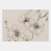Elegantes Boho Stil Blumenmuster, Blume Geschenkpapier Set (Vorderseite 3)
