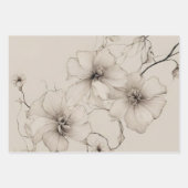 Elegantes Boho Stil Blumenmuster, Blume Geschenkpapier Set (Vorderseite 2)