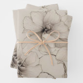 Elegantes Boho Stil Blumenmuster, Blume Geschenkpapier Set (Beispiel)