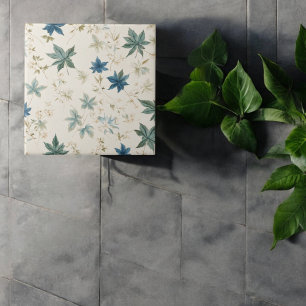 Elegantes Boho-Vintage- Ahornblatt-Blumenmuster Fliese