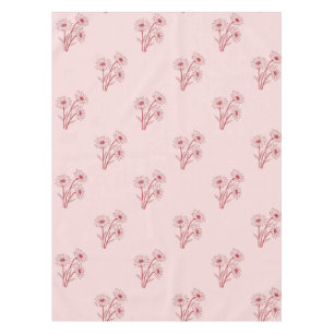 Elegantes Boho-Vintage-Rosa-Blumenmuster Frühling Tischdecke