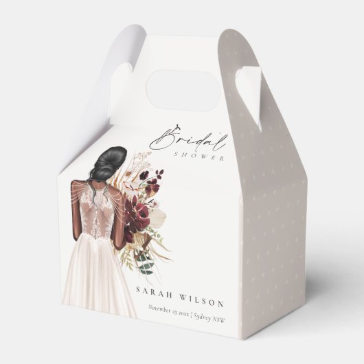 Elegantes Boho White Wedding Gown Brautparty Geschenkschachtel (Vorderseite)