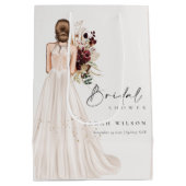 Elegantes Boho White Wedding Gown Brautparty Mittlere Geschenktüte (Rückseite)