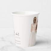 Elegantes Boho White Wedding Gown Brautparty Pappbecher (Links)