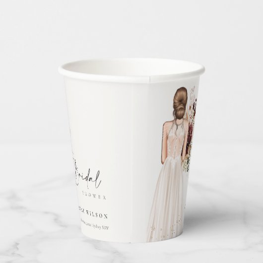 Elegantes Boho White Wedding Gown Brautparty Pappbecher (Rechts)