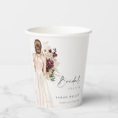 Elegantes Boho White Wedding Gown Brautparty Pappbecher (Vorderseite)