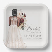 Elegantes Boho White Wedding Gown Brautparty Pappteller (Vorderseite)