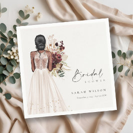 Elegantes Boho White Wedding Gown Brautparty Serviette