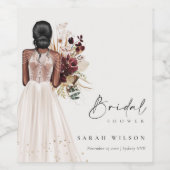 Elegantes Boho White Wedding Gown Brautparty Weinetikett (Einzelnes Label)