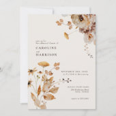 Elegantes Boho Woodland Fall Floral Probe Dinner Einladung (Vorderseite)