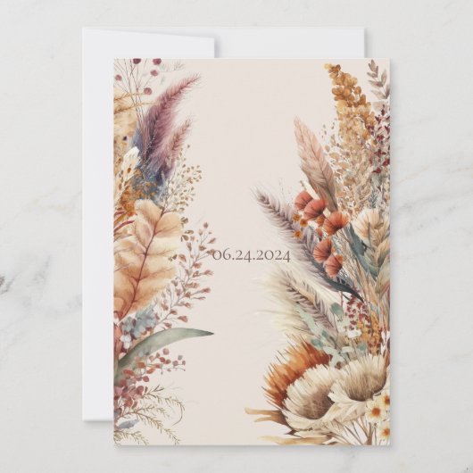 Elegantes bohobasisches Brautparty Einladung (Rückseite)