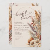 Elegantes bohobasisches Brautparty Einladung (Vorne/Hinten)