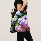 Elegantes bohrosa lila-blaues Blumengestein Hydran Tasche (Von Nahem)