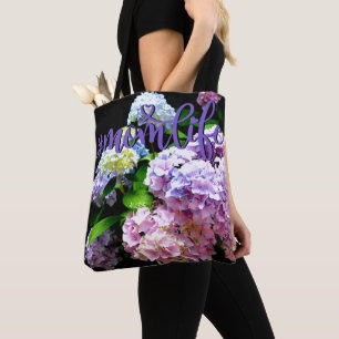 Elegantes bohrosa lila-blaues Blumengestein Hydran Tasche