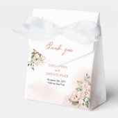 Elegantes bohrosafarbenes Rosengrün Gold Geschenkschachtel (Vorderseite)