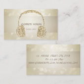 Elegantes Bokeg,Gold-Glitzer-Headphone Visitenkarte (Vorne/Hinten)