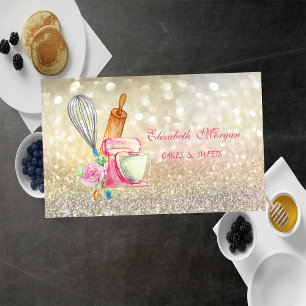 Elegantes Bokeh Nudelholz Schneebesen, Mixer Visitenkarte