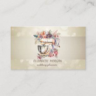 Elegantes Bokeh, Streifen, Blumen-Mixer Visitenkarte