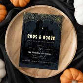 Elegantes "Boos & Booze"-Halloween-Party Folieneinladung
