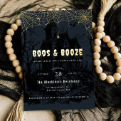Elegantes "Boos & Booze"-Halloween-Party Folieneinladung