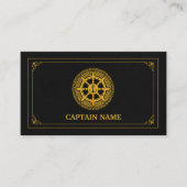 Elegantes Boot Rental Black Gold (Personalize) Visitenkarte (Vorderseite)
