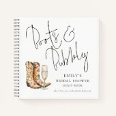 Elegantes Boots Bubbly Brautparty Gästebuch Notizblock (Vorderseite)