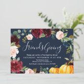 Elegantes Bordeaux-Erntedank Einladung (Stehend Vorderseite)